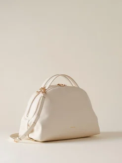 Vedi Tutti|Borse A Tracolla<Borbonese BAULETTO MEDIUM WHITE COTTON