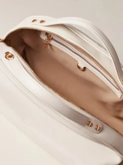 Vedi Tutti|Borse A Tracolla<Borbonese BAULETTO MEDIUM WHITE COTTON