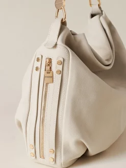 Vedi Tutti|Borse Hobo<Borbonese BICE BORSA HOBO MEDIUM WHITE COTTON