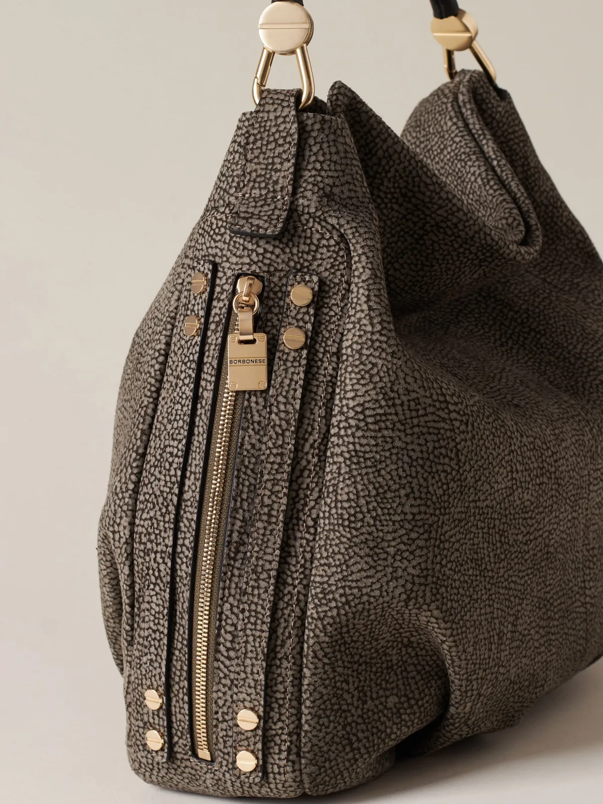 Borse A Spalla|Vedi Tutti<Borbonese BICE BORSA HOBO MEDIUM CLAY GREY