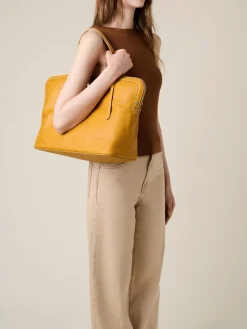 Vedi Tutti|Borse Shopping<Borbonese BICE BORSA SHOPPING LARGE SAFFRON