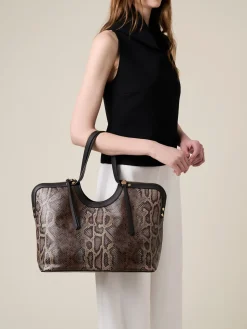 Vedi Tutti|Borse Shopping<Borbonese BICE BORSA SHOPPING LARGE MARRONE/EBANO