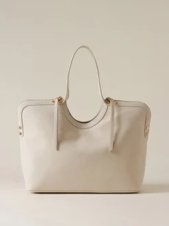 Vedi Tutti|Borse Shopping<Borbonese BICE BORSA SHOPPING LARGE WHITE COTTON