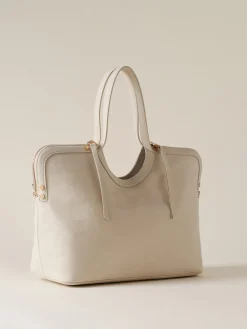 Vedi Tutti|Borse Shopping<Borbonese BICE BORSA SHOPPING LARGE WHITE COTTON