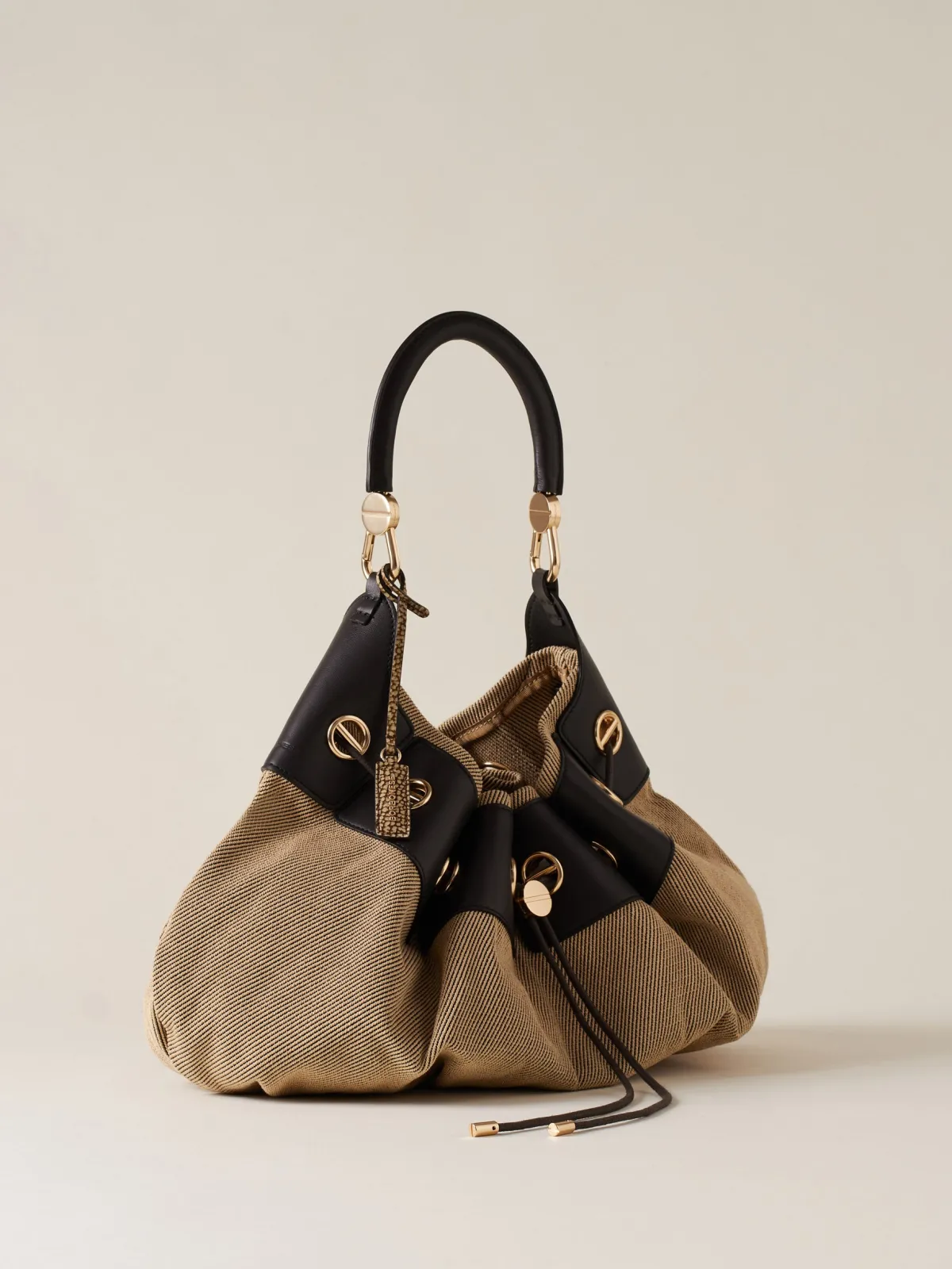 Vedi Tutti|Collier<Borbonese COLLIER BORSA HOBO LARGE NATURALE/EBANO
