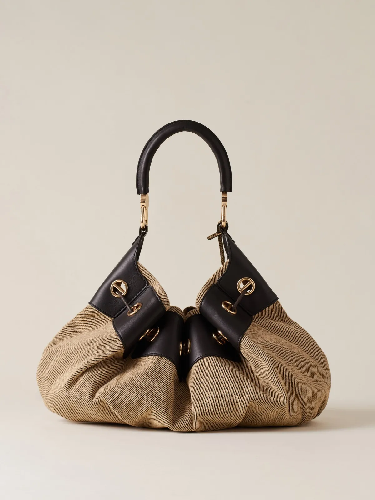 Vedi Tutti|Collier<Borbonese COLLIER BORSA HOBO LARGE NATURALE/EBANO