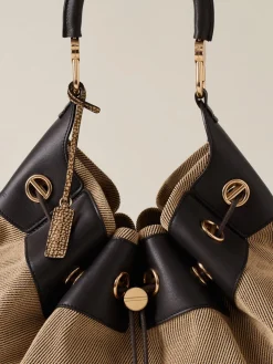 Vedi Tutti|Collier<Borbonese COLLIER BORSA HOBO LARGE NATURALE/EBANO