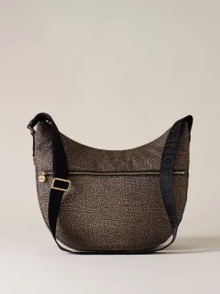 Vedi Tutti|Borse A Tracolla<Borbonese ECO LINE LUNA BAG MEDIUM OP NATURALE/NERO