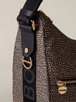 Vedi Tutti|Borse A Tracolla<Borbonese ECO LINE LUNA BAG MEDIUM OP NATURALE/NERO