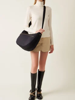 Vedi Tutti|Borse A Tracolla<Borbonese ECO LINE LUNA BAG MEDIUM DARK BLACK