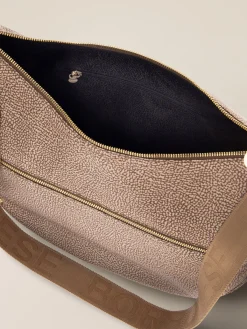Vedi Tutti|Borse A Tracolla<Borbonese ECO LINE LUNA BAG MEDIUM BEIGE/MARRONE