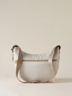 Vedi Tutti|Borse A Tracolla<Borbonese ECO LINE LUNA BAG MIDDLE WHITE COTTON