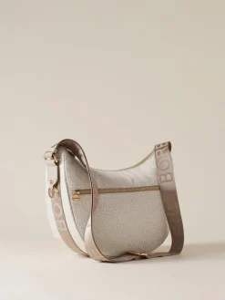 Vedi Tutti|Borse A Tracolla<Borbonese ECO LINE LUNA BAG MIDDLE WHITE COTTON