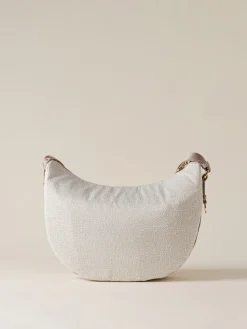 Vedi Tutti|Borse A Tracolla<Borbonese ECO LINE LUNA BAG MIDDLE WHITE COTTON