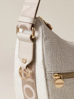 Vedi Tutti|Borse A Tracolla<Borbonese ECO LINE LUNA BAG MIDDLE WHITE COTTON