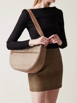 Vedi Tutti|Borse A Tracolla<Borbonese ECO LINE LUNA BAG MIDDLE BEIGE/MARRONE