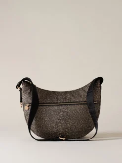 Vedi Tutti|Borse A Tracolla<Borbonese ECO LINE LUNA BAG MIDDLE OP NATURALE/NERO