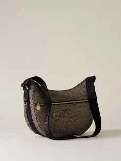 Vedi Tutti|Borse A Tracolla<Borbonese ECO LINE LUNA BAG MIDDLE OP NATURALE/NERO