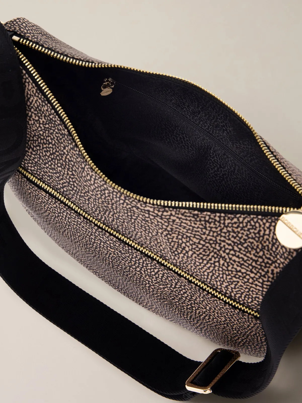Vedi Tutti|Borse A Tracolla<Borbonese ECO LINE LUNA BAG MIDDLE OP NATURALE/NERO