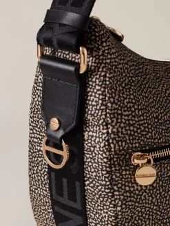 Vedi Tutti|Borse A Tracolla<Borbonese ECO LINE LUNA BAG MIDDLE OP NATURALE/NERO