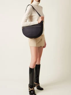 Vedi Tutti|Borse A Tracolla<Borbonese ECO LINE LUNA BAG MIDDLE DARK BLACK