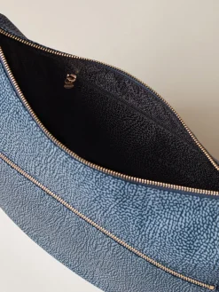 Vedi Tutti|Borse A Tracolla<Borbonese ECO LINE LUNA BAG MIDDLE BLU LAPIS