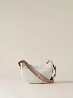 Vedi Tutti|Borse A Tracolla<Borbonese ECO LINE LUNA BAG MINI WHITE COTTON