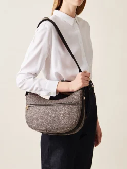 Vedi Tutti|Borse A Tracolla<Borbonese ECO LINE LUNA BAG SMALL OP NATURALE/NERO