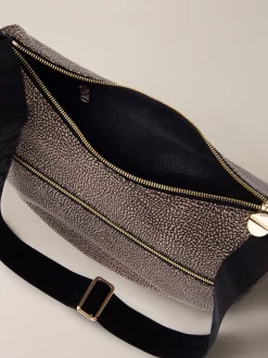 Vedi Tutti|Borse A Tracolla<Borbonese ECO LINE LUNA BAG SMALL OP NATURALE/NERO