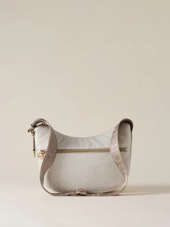 Vedi Tutti|Borse A Tracolla<Borbonese ECO LINE LUNA BAG SMALL WHITE COTTON