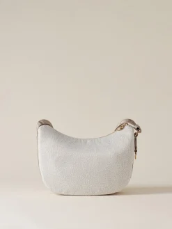 Vedi Tutti|Borse A Tracolla<Borbonese ECO LINE LUNA BAG SMALL WHITE COTTON