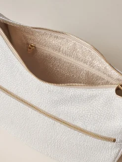 Vedi Tutti|Borse A Tracolla<Borbonese ECO LINE LUNA BAG SMALL WHITE COTTON