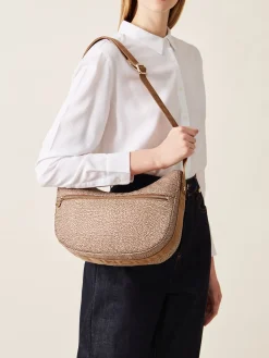 Vedi Tutti|Borse A Tracolla<Borbonese ECO LINE LUNA BAG SMALL BEIGE/MARRONE