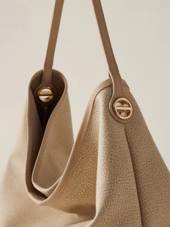 Vedi Tutti|Borse Hobo<Borbonese FLIGHT BORSA HOBO MEDIUM SABBIA