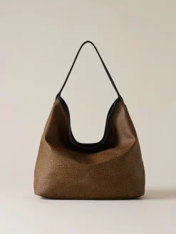 Vedi Tutti|Borse Hobo<Borbonese FLIGHT BORSA HOBO MEDIUM OP NATURALE/NERO