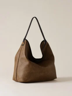 Vedi Tutti|Borse Hobo<Borbonese FLIGHT BORSA HOBO MEDIUM OP NATURALE/NERO