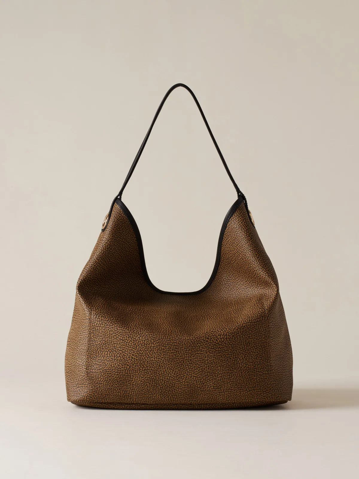 Vedi Tutti|Borse Hobo<Borbonese FLIGHT BORSA HOBO MEDIUM OP NATURALE/NERO