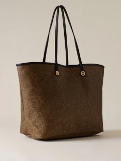 Vedi Tutti|Borse A Spalla<Borbonese FLIGHT BORSA SHOPPING LARGE OP NATURALE/NERO