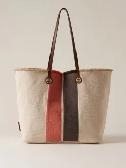 Vedi Tutti|Borse Shopping<Borbonese FLIGHT SHOPPING BAG LARGE CORDA/RED PAPAYA/T.MORO