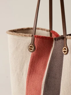 Vedi Tutti|Borse Shopping<Borbonese FLIGHT SHOPPING BAG LARGE CORDA/RED PAPAYA/T.MORO