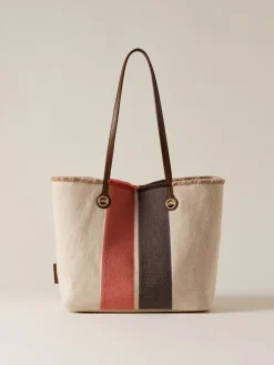 Vedi Tutti|Borse Shopping<Borbonese FLIGHT SHOPPING BAG MEDIUM CORDA/RED PAPAYA/T.MORO
