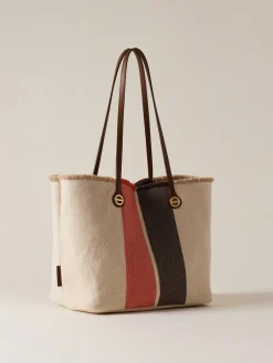 Vedi Tutti|Borse Shopping<Borbonese FLIGHT SHOPPING BAG MEDIUM CORDA/RED PAPAYA/T.MORO