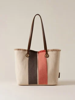 Vedi Tutti|Borse Shopping<Borbonese FLIGHT SHOPPING BAG MEDIUM CORDA/RED PAPAYA/T.MORO