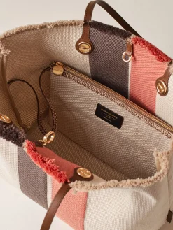 Vedi Tutti|Borse Shopping<Borbonese FLIGHT SHOPPING BAG MEDIUM CORDA/RED PAPAYA/T.MORO