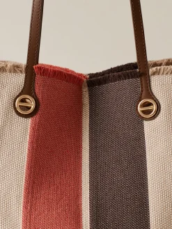 Vedi Tutti|Borse Shopping<Borbonese FLIGHT SHOPPING BAG MEDIUM CORDA/RED PAPAYA/T.MORO