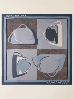 Vedi Tutti|Tessili<Borbonese FOULARD 90 X 90 OP NATURALE/BLU