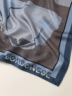 Vedi Tutti|Tessili<Borbonese FOULARD 90 X 90 OP NATURALE/BLU