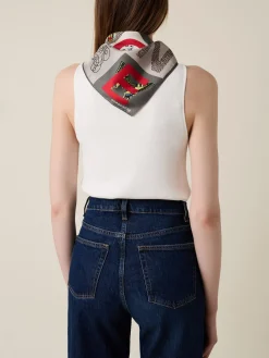 Vedi Tutti|Tessili<Borbonese FOULARD 50 X 50 OP NATURALE/GRIGIO