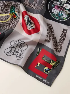 Vedi Tutti|Tessili<Borbonese FOULARD 50 X 50 OP NATURALE/GRIGIO