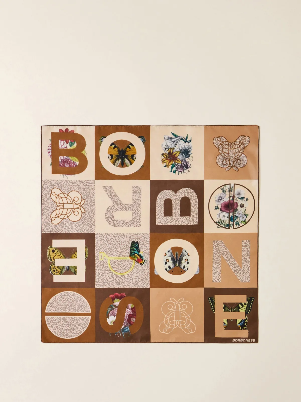 Vedi Tutti|Tessili<Borbonese FOULARD 50 X 50 SABBIA/RADICA